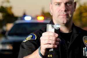 Police Officer with Breath Test